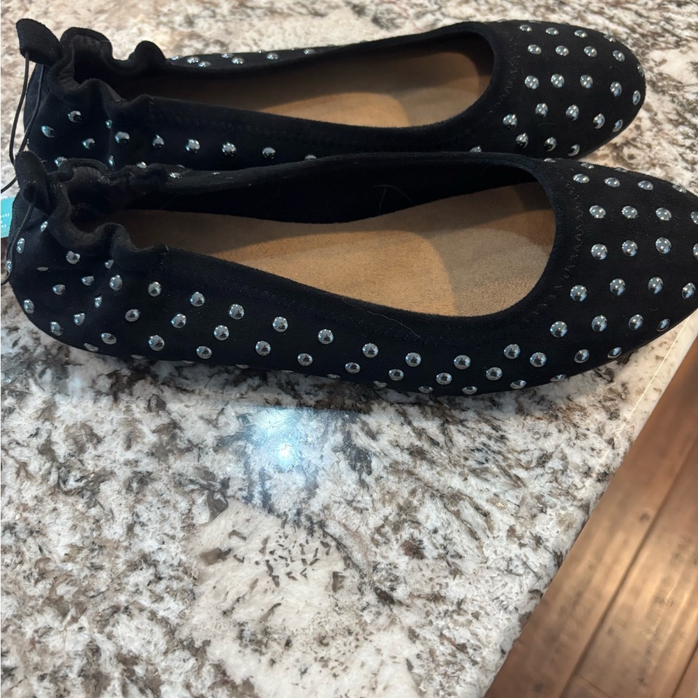 Maurices Black Studded Flats
